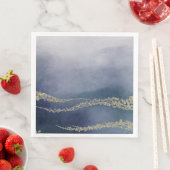 Awash Elegante Wasserfarbe bei Surfhochzeit Serviette (Beispiel)