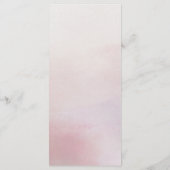 Awash Elegante Wasserfarbe im Blush Wedding Menu Menükarte (Rückseite)