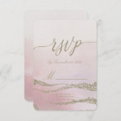 Awash Elegante Wasserfarbe in Blush Wedding RSVP (Vorne/Hinten)
