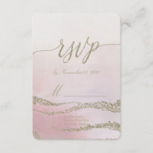 Awash Elegante Wasserfarbe in Blush Wedding RSVP