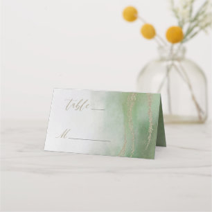 Awash Elegante Wasserfarbe in Foliage Tischnummer Platzkarte