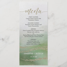 Awash Elegante Wasserfarbe in Foliage Wedding Menu Menükarte