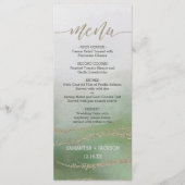 Awash Elegante Wasserfarbe in Foliage Wedding Menu Menükarte (Vorderseite)