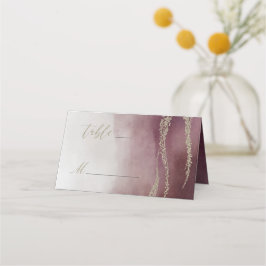 Awash Elegante Watercolor Cranberry Tischnummer Platzkarte