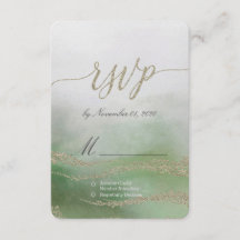 Awash Elegantwatercolor in Foliage Wedding RSVP