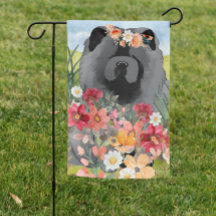 AWASH IN LIGHT Black - Blue Chow Hund Gartenflagge