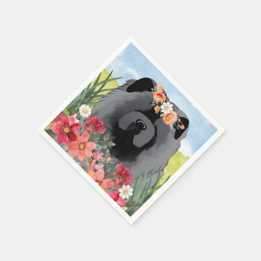 AWASSE IN LICHTschwarz - Blau Chow Hundeshirt Serviette (Ecke)