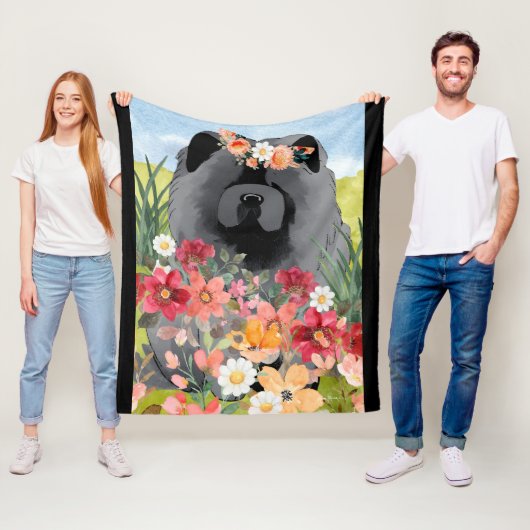 AWASSE IN LICHTschwarz - Blauer Hund Fleecedecke (Beispiel)