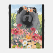 AWASSE IN LICHTschwarz - Blauer Hund Fleecedecke (Vorderseite)