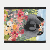 AWASSE IN LICHTschwarz - Blauer Hund Fleecedecke (Vorderseite (Horizontal))