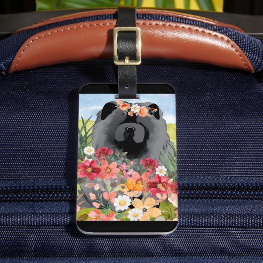 AWASSE IN LICHTschwarz - Blauer Hund Gepäckanhänger (Vorderseite Insitu 2)