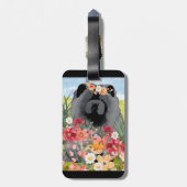 AWASSE IN LICHTschwarz - Blauer Hund Gepäckanhänger (Rückseite vertikal)