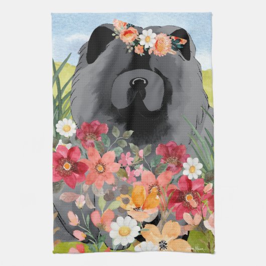 AWASSE IN LICHTschwarz - Blauer Hund Geschirrtuch (Vertikal)