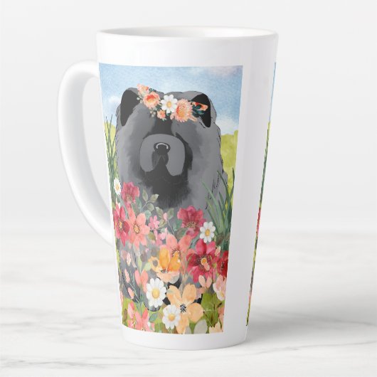 AWASSE IN LICHTschwarz - Blauer Hund Milchtasse (Linke Ecke)