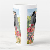 AWASSE IN LICHTschwarz - Blauer Hund Milchtasse (Vorderseite)