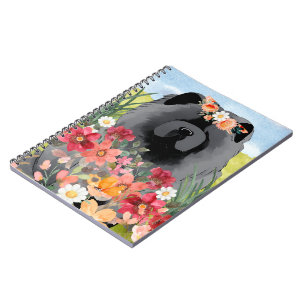 AWASSE IN LICHTschwarz - Blauer Hund Notizblock