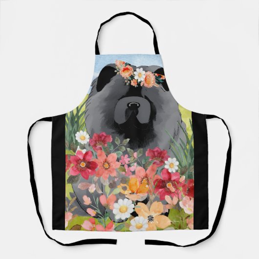 AWASSE IN LICHTschwarz - Blauer Hund Schürze (Vorderseite)