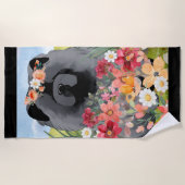 AWASSE IN LICHTschwarz - Blauer Hund Strandtuch (Vorderseite)