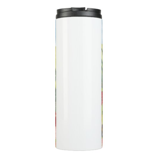 AWASSE IN LICHTschwarz - Blauer Hund Thermosbecher (Rückseite)