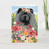 AWASSE IN LICHTschwarz - Blue Chow Hund Art Card Dankeskarte (Vorderseite)