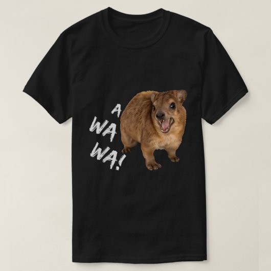 Awawa! Angry Screaming Hyrax Meme T-Shirt (Design vorne)