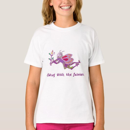 "Away With the Fairies" Girls' T-Shirt (Vorderseite)