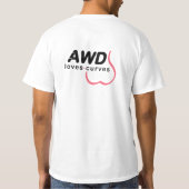 AWD Liebe-Kurven-rosa Shirt (Rückseite)