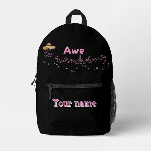 Awe and Wandering personalisierbarer Rucksack (Vorderseite)