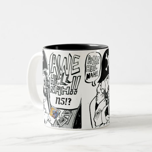 Awe Hell Nah! Mug Zweifarbige Tasse (Vorderseite Links)