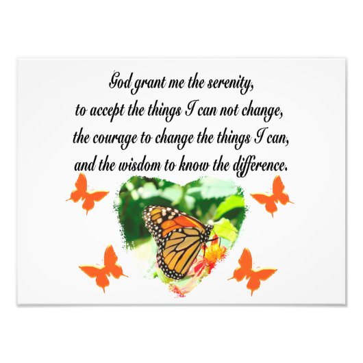 AWE INSPIRIERE BUTTERFLY SERENITY PRAYER FOTO (Vorne)