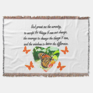 AWE INSPIRIERE BUTTERFLY SERENITY PRAYER FOTO DECKE