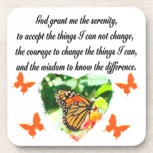 AWE INSPIRIERE BUTTERFLY SERENITY PRAYER FOTO GETRÄNKEUNTERSETZER