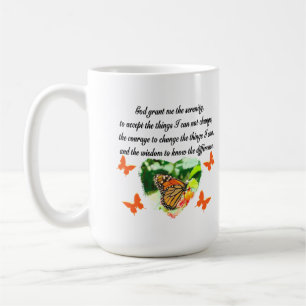AWE INSPIRIERE BUTTERFLY SERENITY PRAYER FOTO KAFFEETASSE