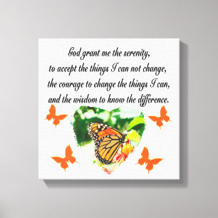 AWE INSPIRIERE BUTTERFLY SERENITY PRAYER FOTO LEINWANDDRUCK