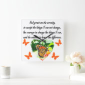 AWE INSPIRIERE BUTTERFLY SERENITY PRAYER FOTO QUADRATISCHE WANDUHR (Zuhause)