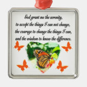 AWE INSPIRIERE BUTTERFLY SERENITY PRAYER FOTO SILBERNES ORNAMENT (Vorne)