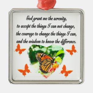 AWE INSPIRIERE BUTTERFLY SERENITY PRAYER FOTO SILBERNES ORNAMENT