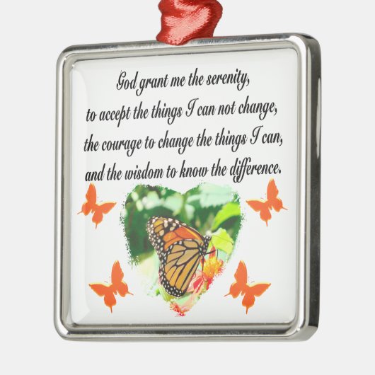 AWE INSPIRIERE BUTTERFLY SERENITY PRAYER FOTO SILBERNES ORNAMENT (Links)