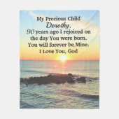 AWE INSPIRIERE PERSONALISIERT 90. GEBURTSTAG FLEECEDECKE (Vorderseite)