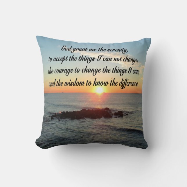 AWE INSPIRIERE SERENITY PRAYER DESIGN KISSEN (Vorderseite)
