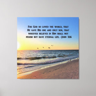AWE INSPIRIERE SUNRISE JOHN 3:16 CANVAS DRUCKEN LEINWANDDRUCK