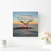 AWE-INSPIRIEREND JOHN 3:16 SONNENBEREICH QUADRATISCHE WANDUHR (Zuhause)