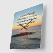 AWE-INSPIRIEREND JOHN 3:16 SONNENBEREICH QUADRATISCHE WANDUHR (Winkel)