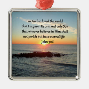 AWE-INSPIRIEREND JOHN 3:16 SONNENREISE SILBERNES ORNAMENT