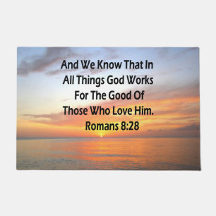 AWE-INSPIRIEREND ROMANS 8:28 SCRIPTURE VERSE FUßMATTE