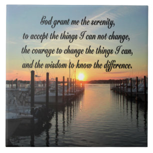 AWE INSPIRIEREND SERENITY PRAYER SUNSET FOTO DESIG FLIESE