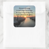 AWE INSPIRIEREND SERENITY PRAYER SUNSET FOTO DESIG QUADRATISCHER AUFKLEBER (Tasche)