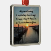AWE INSPIRIEREND SERENITY PRAYER SUNSET FOTO DESIG SILBERNES ORNAMENT (Rechts)