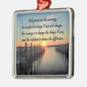 AWE INSPIRIEREND SERENITY PRAYER SUNSET FOTO DESIG SILBERNES ORNAMENT (Links)