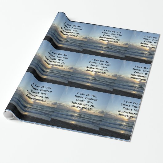 AWE-INSPIRING PHILIPPIANS 4:13 SCRIPTURE VERSE GESCHENKPAPIER (Ungerollt)